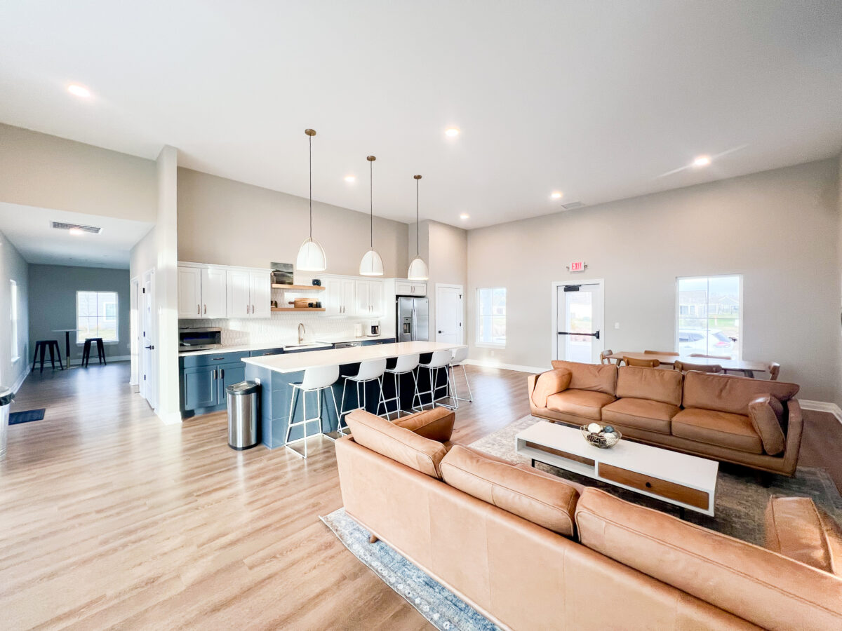 open kitchen and living room space