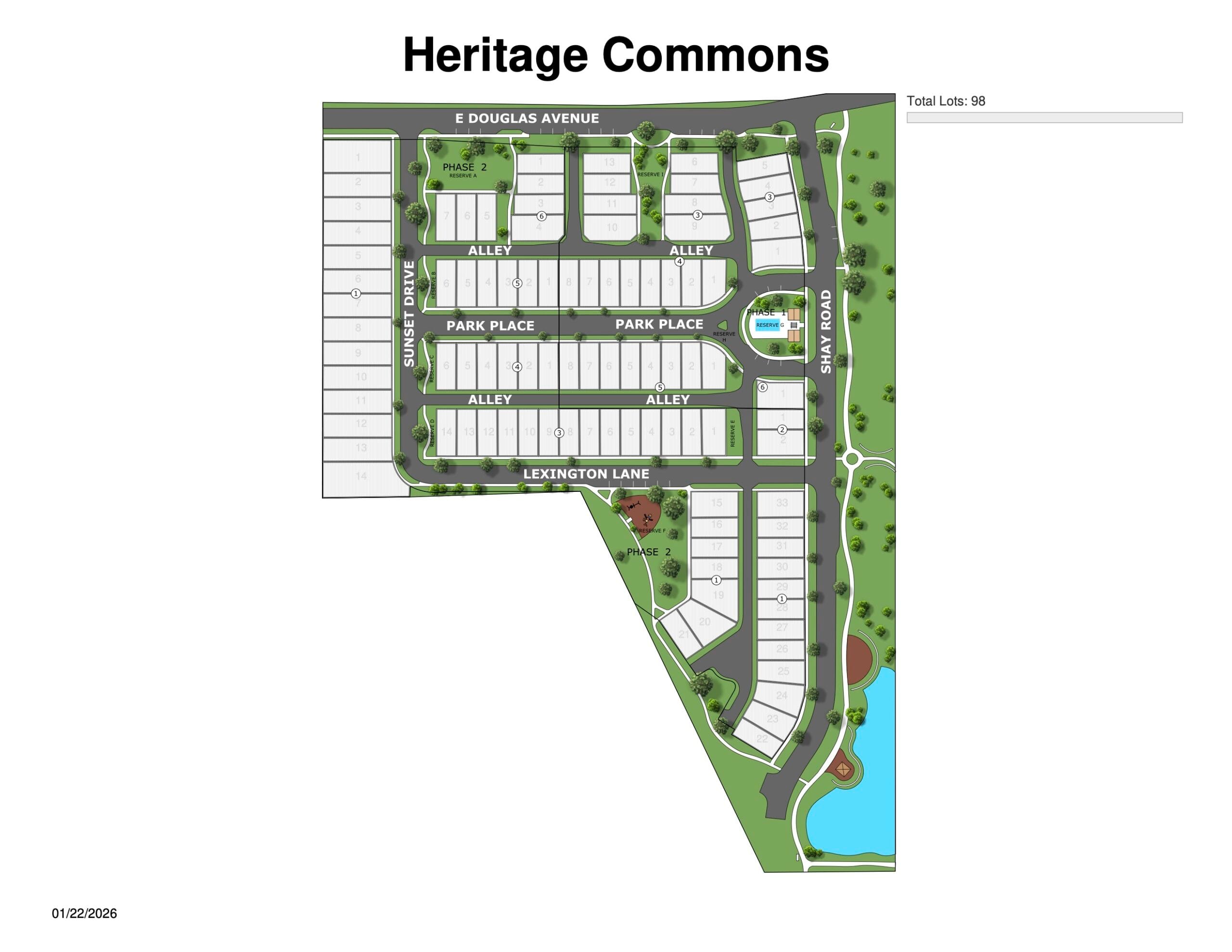 Heritage Commons lot map